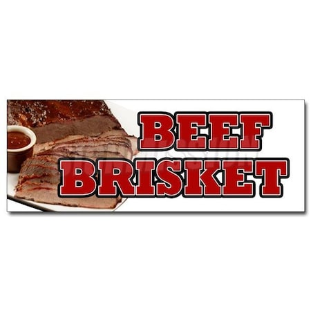 Signmission BEEF BRISKET DECAL sticker slow cooked bar b que texas smoked sandwich, D-48 Beef Brisket D-48 Beef Brisket